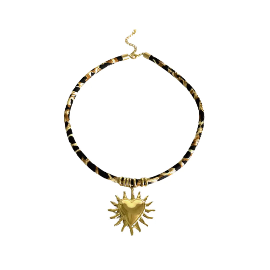 Collar Leopard Corazón