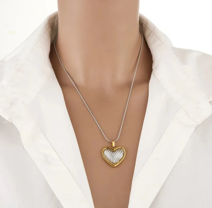 Collar Corazón Bicolor