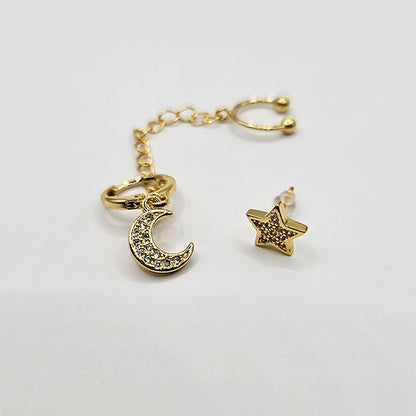 EarCuff de luna y estrella