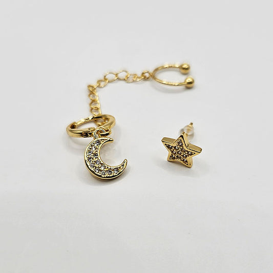 EarCuff de luna y estrella